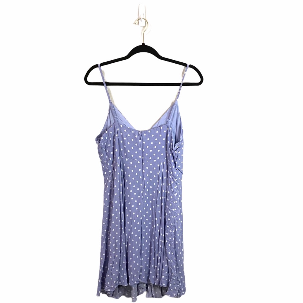 NWT Aqua Polka Dot Fit and Flare Periwinkle Dress large - Picture 5 of 7